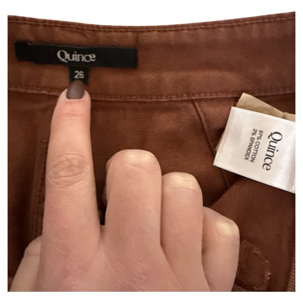 NWOT Quince Organic Stretch Cotton Twill Wide-Leg Crop Pants size 26 - Picture 8 of 9